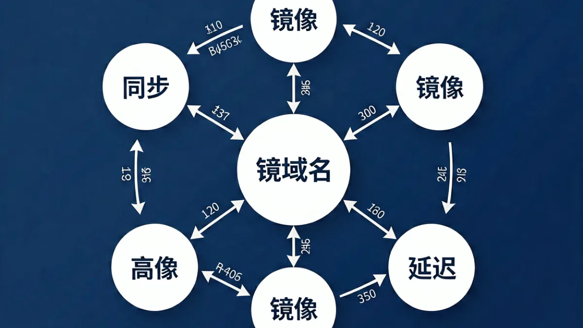 图解俺去也地址变动规律：多层网络架构示意图，展示域名跳转与镜像站点关系